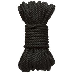 Kink - 6 mm. Hemp Bondage Rope - 30 Ft. Black