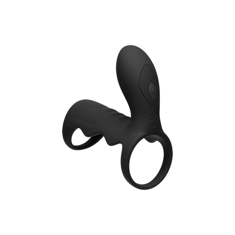 Vibrating Cock Cage with Wireless Remote Black