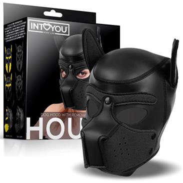 Hound Dog hood with Removable Muzzle Black M