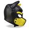 Hound Dog Hood with Remov. Muzzle Black & Yellow L