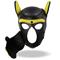 Hound Dog Hood with Remov. Muzzle Black & Yellow L