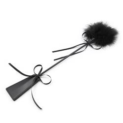 Feather Tickler with Black Ribbon Bowknot Black