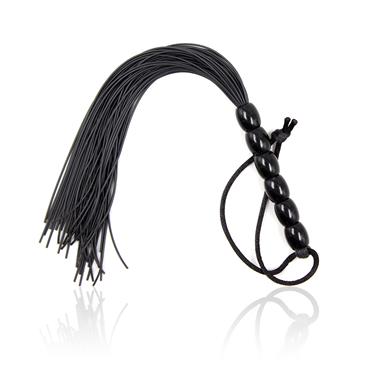 6 Beads Handle Mini Silicone Flogger Black