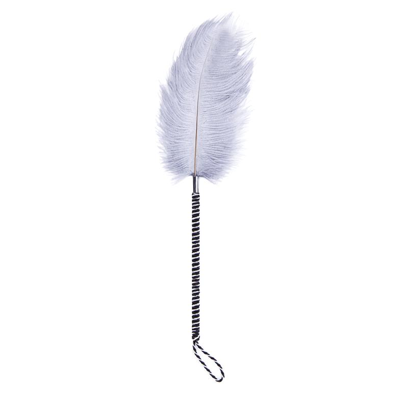 Feather Tickler with Wrapped 46 cm Black/White