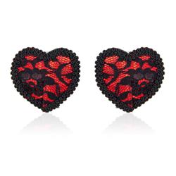 Nipple Covers with Lace Black/Red