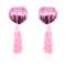 Self-Adhesive Heart Sequin Nipple Cover with Tassel Pink