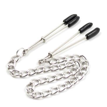 Nipple Clamps with Chain Silver