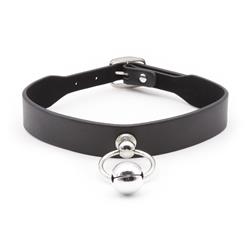Collar with Hoop and Bell Black