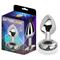 Butt Plug with Jewel White Diamond White Size L Aluminium