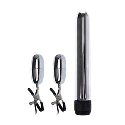 Baile Set Bala Vibrador y Pinzas para Pezones con Vibración Turbo