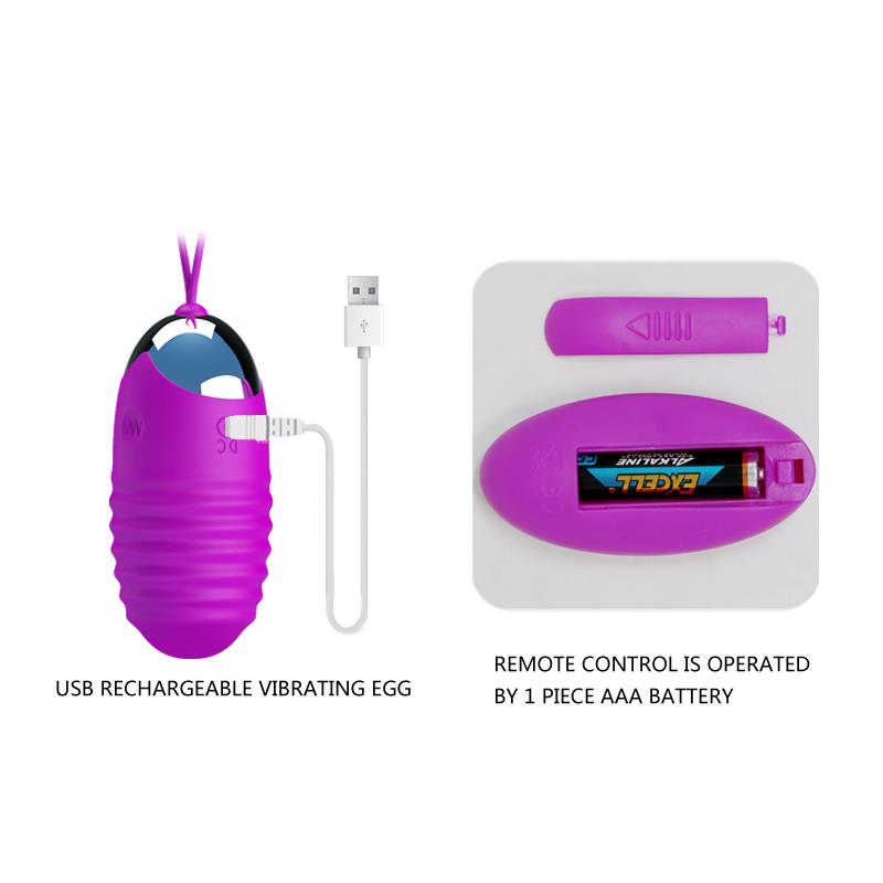 Vibrating Egg Jessica USB Purple
