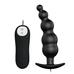 Anal Plug Bubbles Vibrator Black withRemote Control