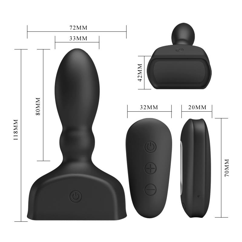 Anal Stimulator Harriet Inflatable USB Silicone Black