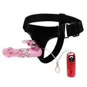 Baile Vibrating Strap-on with Dildo Pink  18 cm