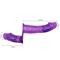 Harness Double Dildo with Vibration Purple