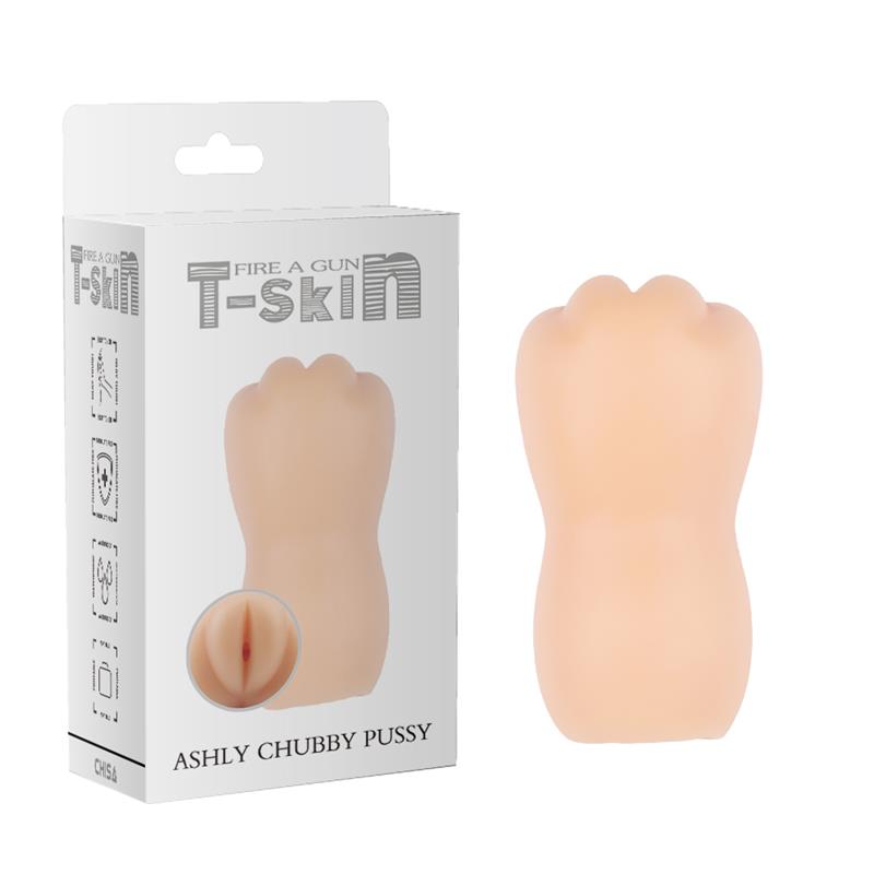 Masturbator Ashly Chubby Vagina T-Skin 13.3 cm Flesh