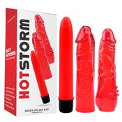 Kit Dildo and Vibe Hers Dildo Kit Red