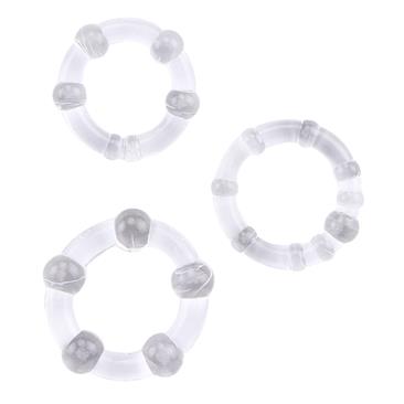 Beaded Cock Rings-Clear