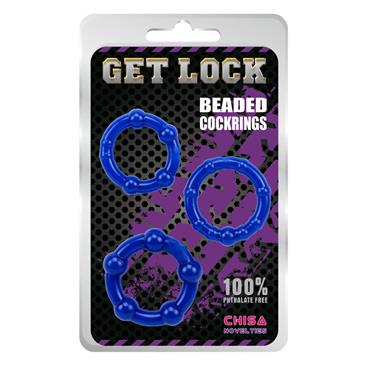 Beaded Cock Rings-Blue