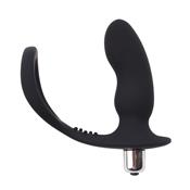 Anillo para el Pene con Plug Anal Negro