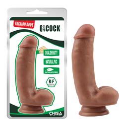 Dildo Dual Density Fashion Dude 6.9" Bronceado