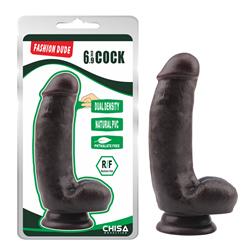 Dildo Dual Density Fashion Dude 17.2 x 4.1 cm Brown