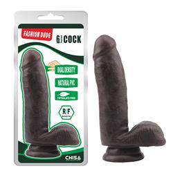 Dildo Dual Density Fashion Dude 17 x 3.6 cm Brown