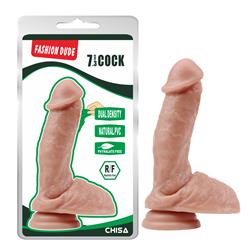 Dildo Dual Density Fashion Dude 7.3" Flesh