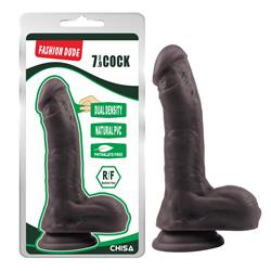 Dildo Dual Density Fashion Dude 20.5 x 4.5 cm Brown