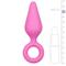 Pink Buttplugs With Pull Ring - Medium