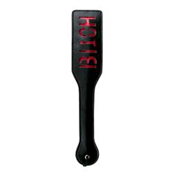 EasyToys Black Leather Paddle - Bitch