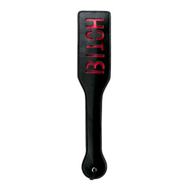 EasyToys Black Leather Paddle - Bitch