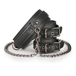 EasyToys Leather Collar With Handcuffs