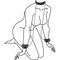 Ligature Set Collar with Handcuffs Black