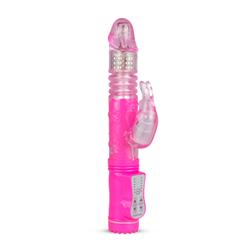Rabbit Vibrator Thrusting and Rotating Balls  Pink