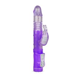 Rabbit Vibrator Thrusting and Rotating Balls  Purple