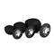3 Pieces Butt Plug Set with Crystal Silicone Black