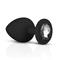 3 Pieces Butt Plug Set with Crystal Silicone Black