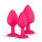 3 Pieces Butt Plug Set with Crystal Silicone Pink