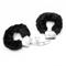 Furry Metal Hand Cuffs Black with Key