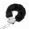 Furry Metal Hand Cuffs Black with Key