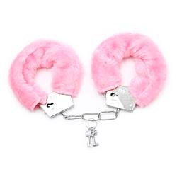 Furry Metal Handcuffs Pink
