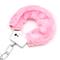 Furry Metal Hand Cuffs Pink with Key