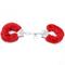 Furry Metal Hand Cuffs Red with Key