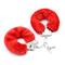 Furry Metal Hand Cuffs Red with Key