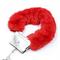 Furry Metal Hand Cuffs Red with Key