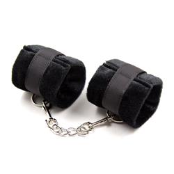 Fur Hand Cuffs Black
