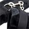 Handcuffs with Velcro with Long Fur Black