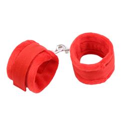 Fur Hand Cuffs Red