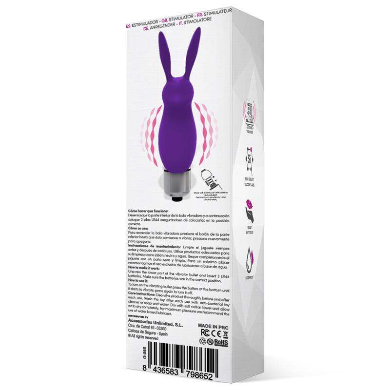 Hopye Rabbit Vibrating Bullet Silicone Purple
